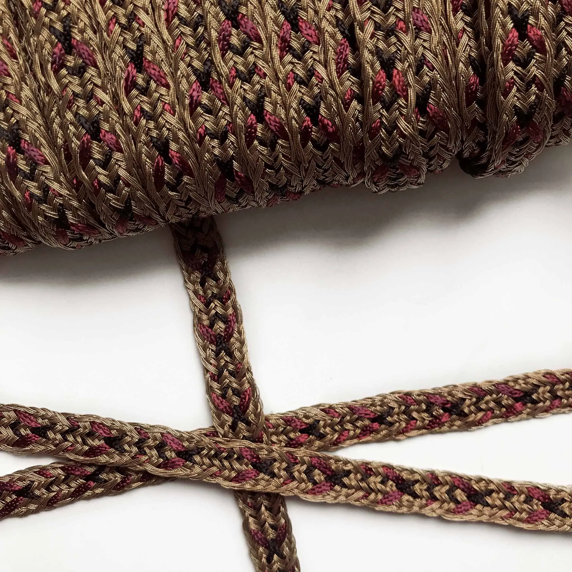 Gold and Burgundy High Quality Decorative Gimp Trim by the yard