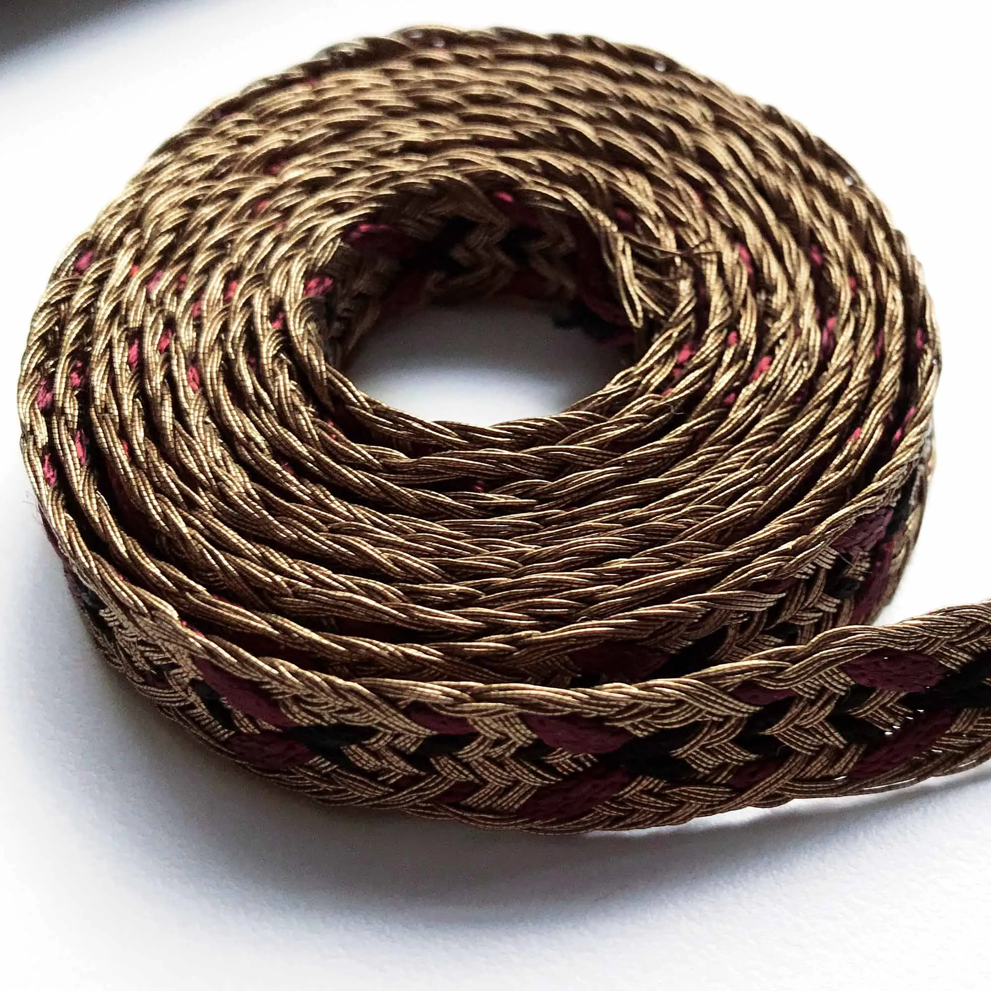 Gold and Burgundy High Quality Decorative Gimp Trim by the yard