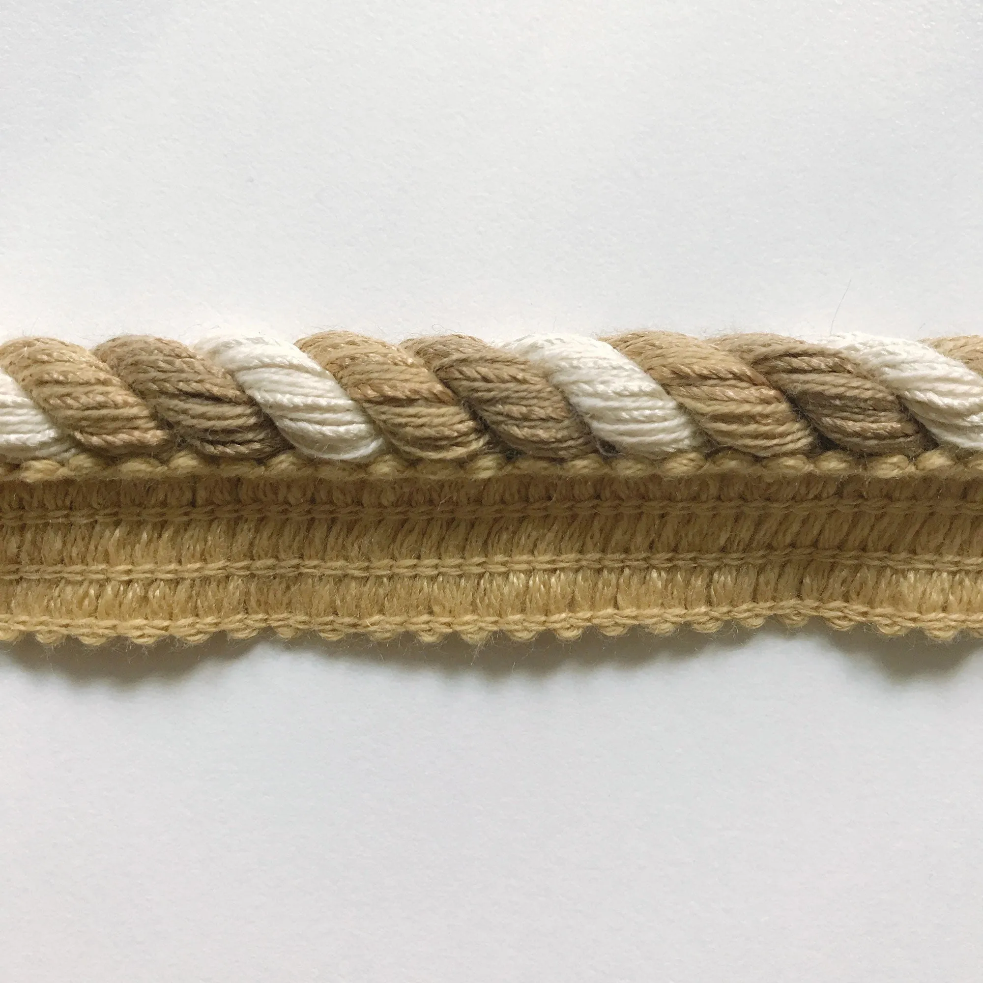 Gold and Ivory Quality Decorative Lip Cord Trim by the yard
