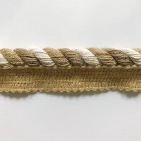 Gold and Ivory Quality Decorative Lip Cord Trim by the yard