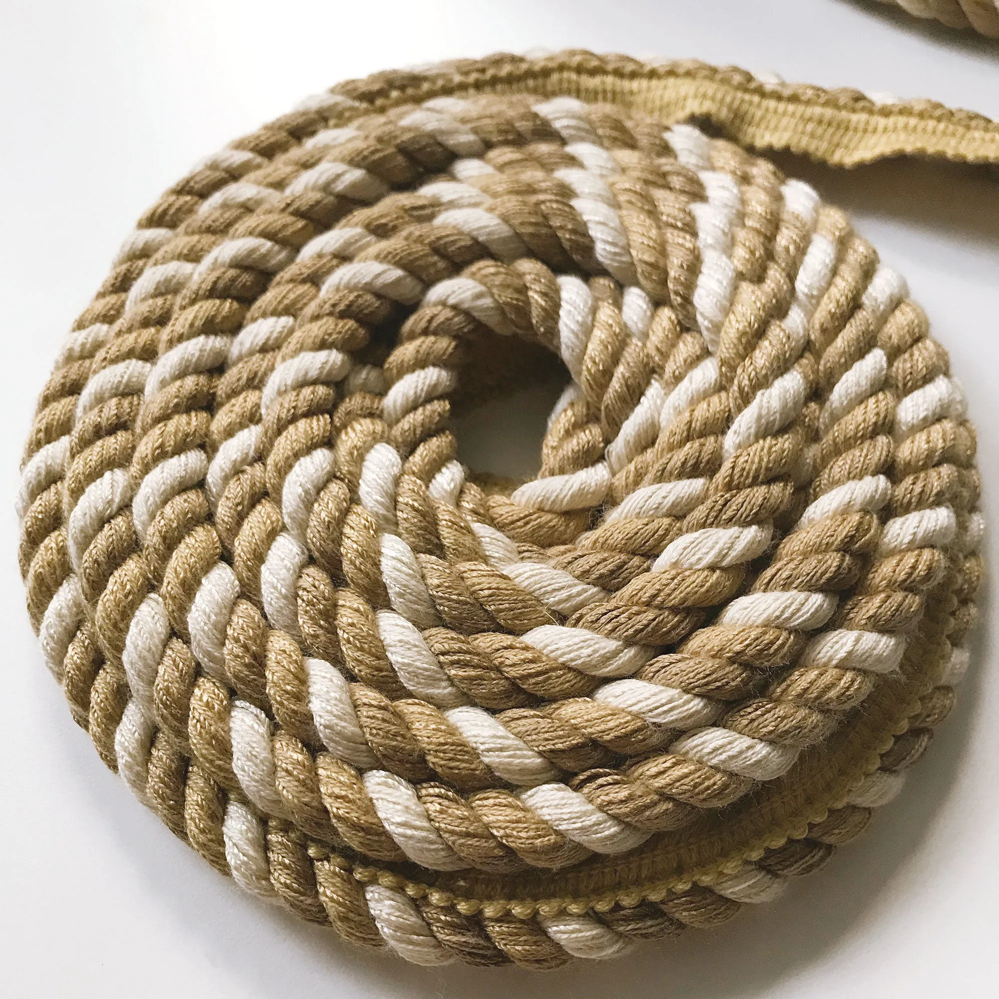 Gold and Ivory Quality Decorative Lip Cord Trim by the yard