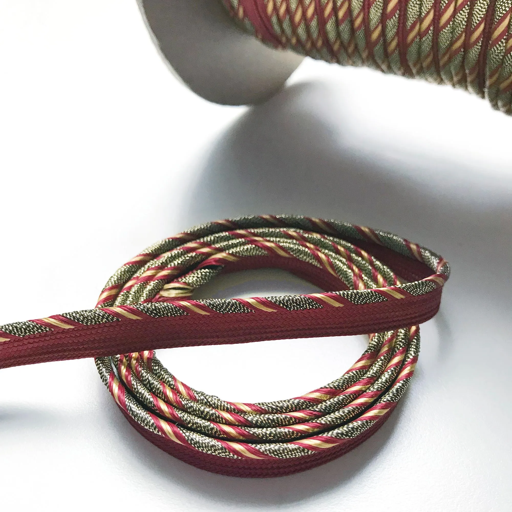 Gold and Maroon High Quality Decorative Lip Cord Trim by the yard
