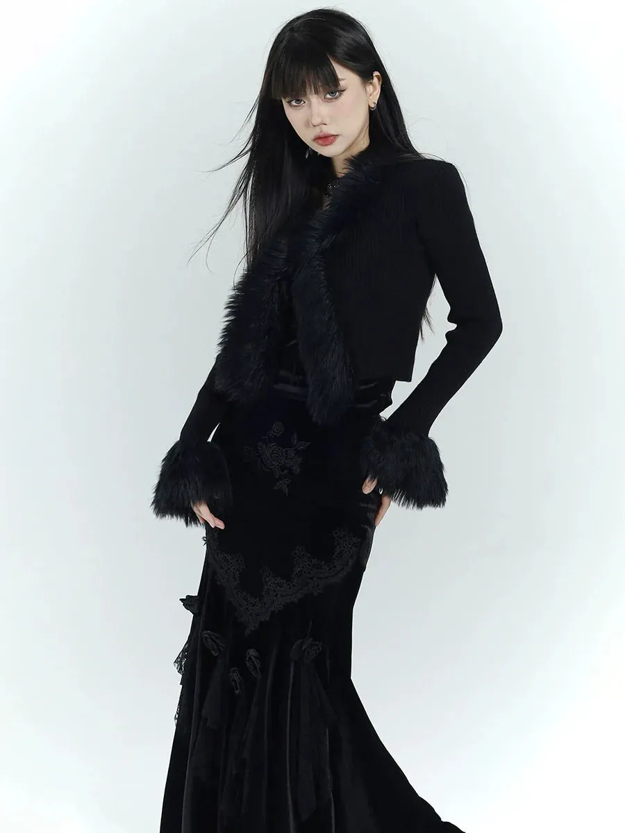 Gothic Fur Trim Cardigan