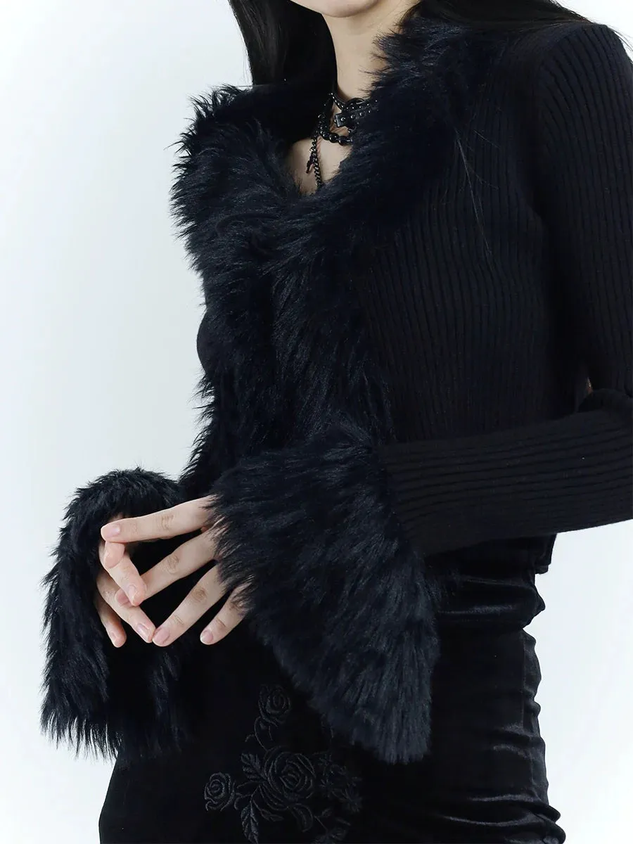 Gothic Fur Trim Cardigan