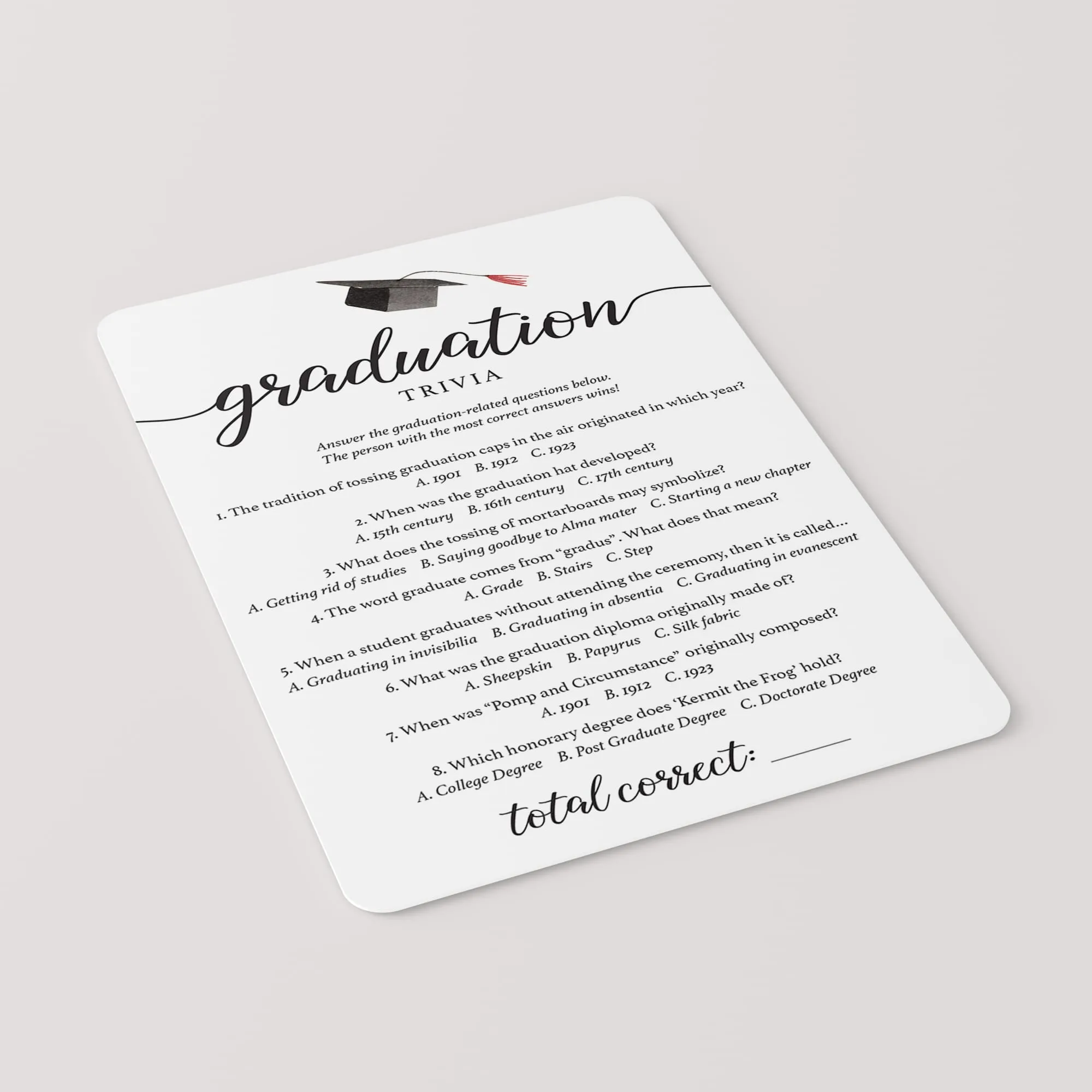 Graduation Trivia Questions and Answers