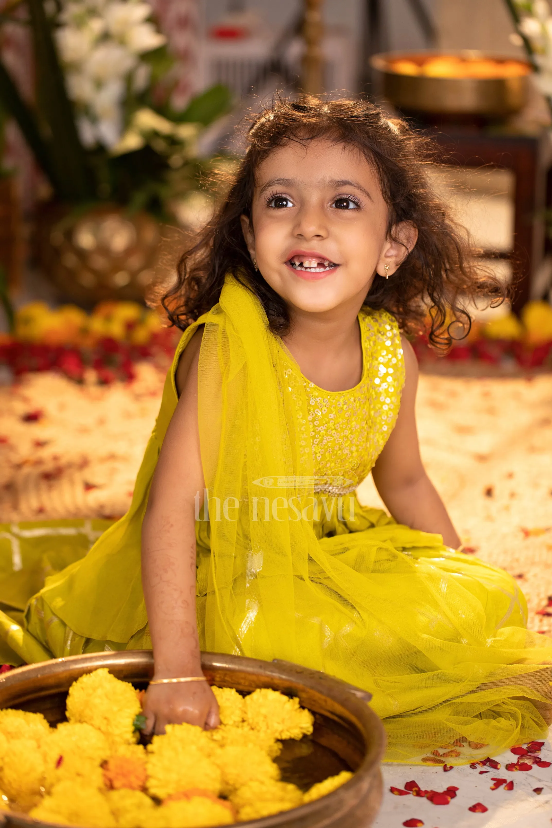 Green Western Party Gown for Girls with Sequin Detailing