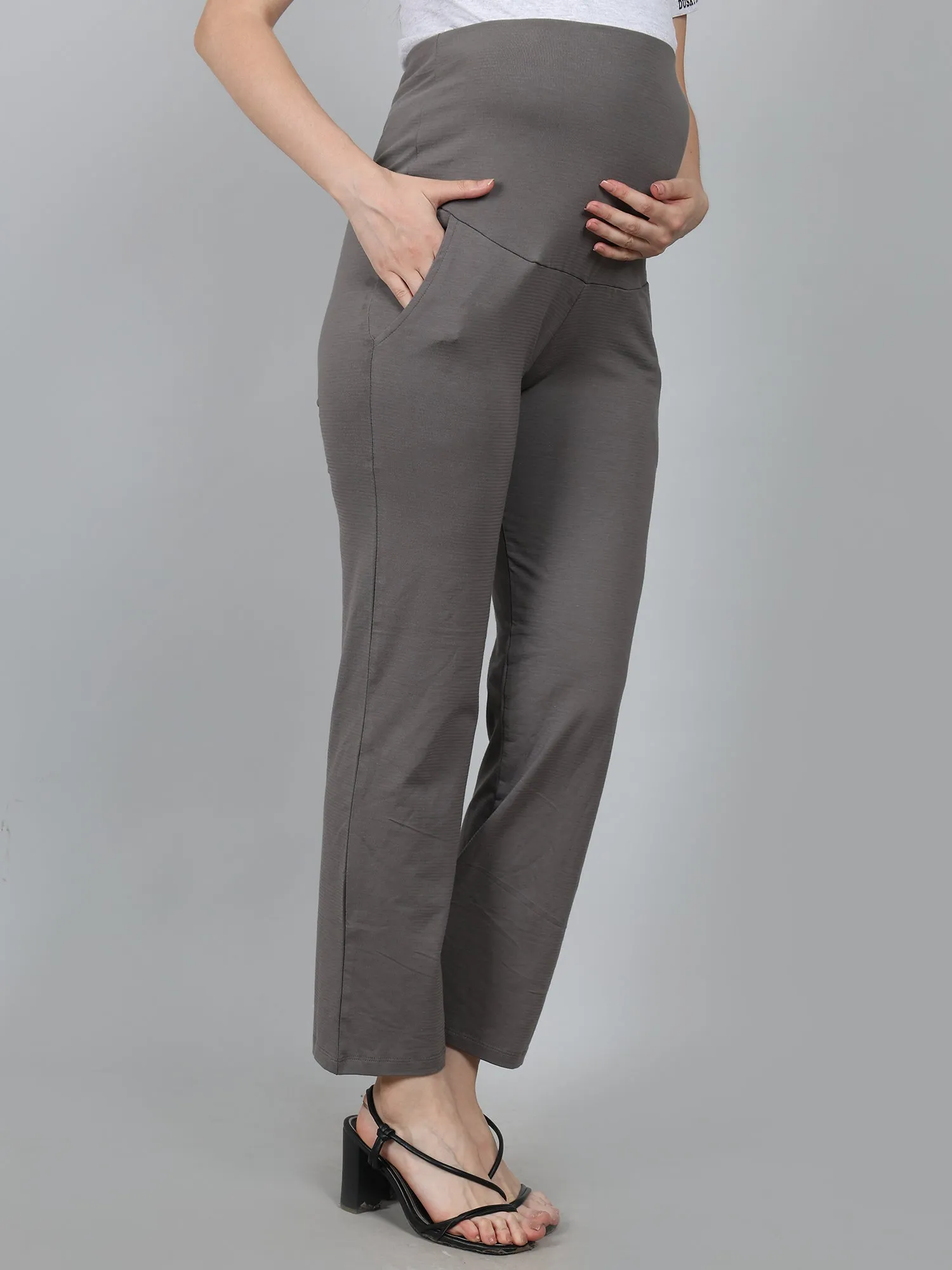 Grey Supima Cotton Maternity Pants