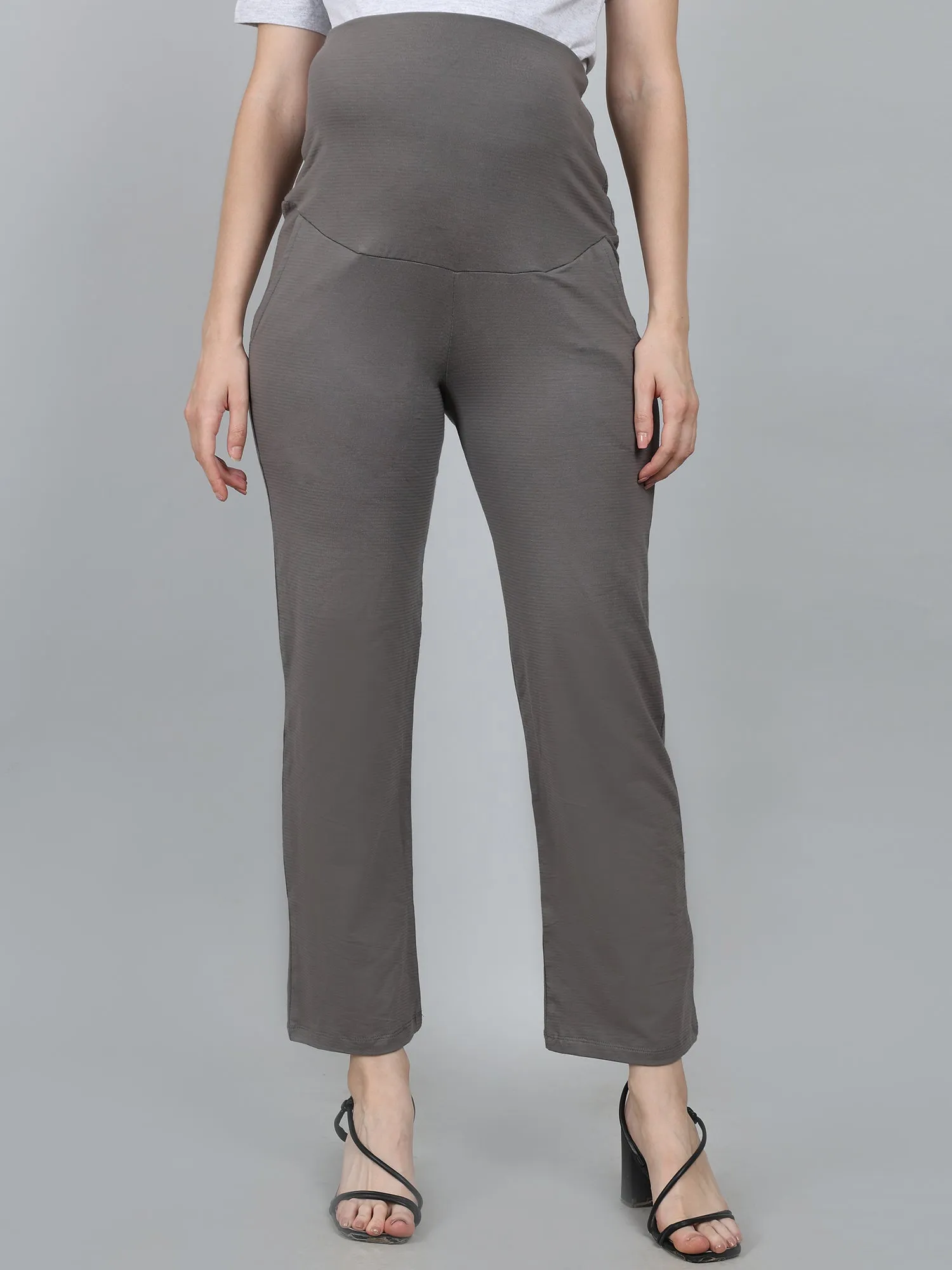 Grey Supima Cotton Maternity Pants