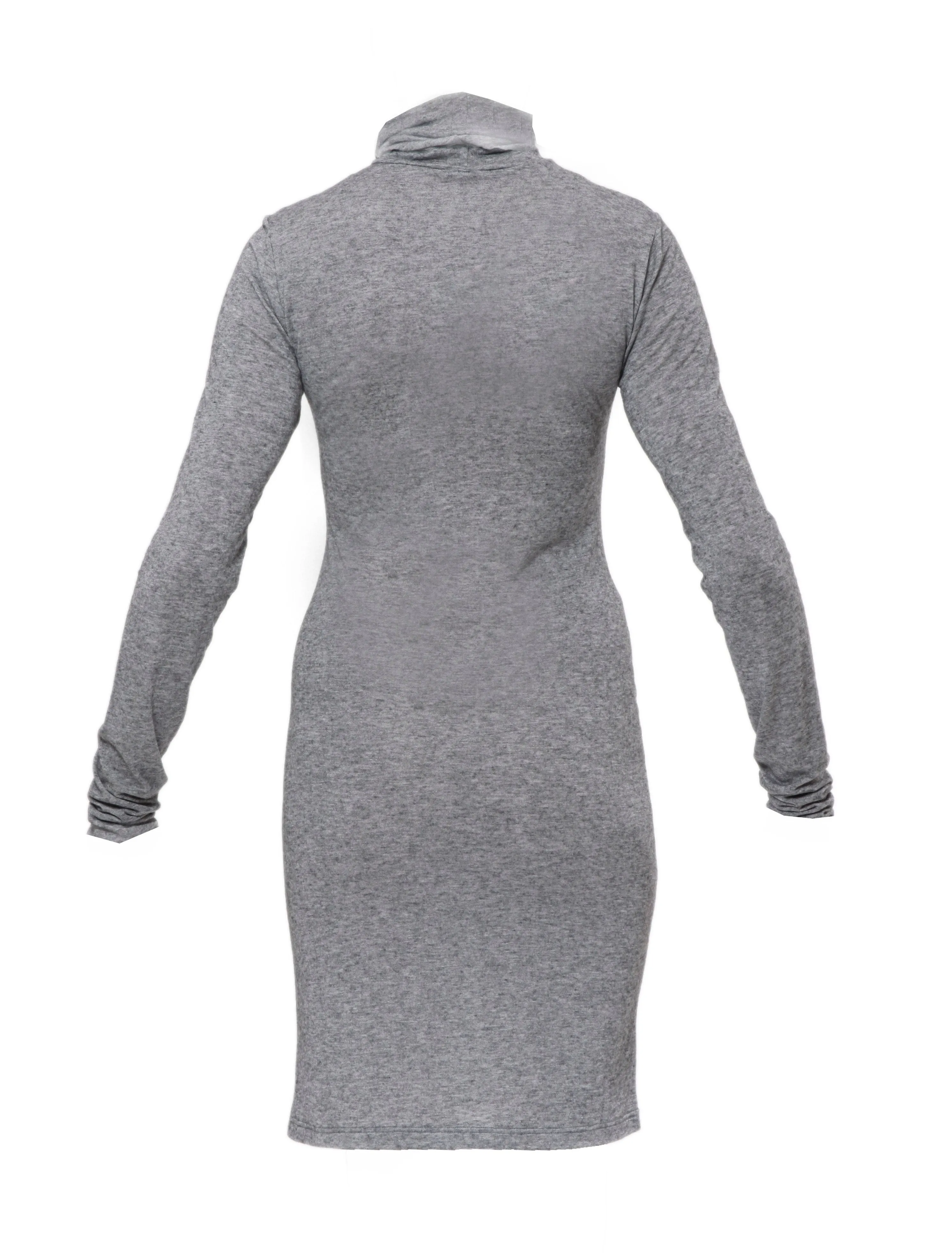 Grey Wool Blend Sweater Stretchable Dress