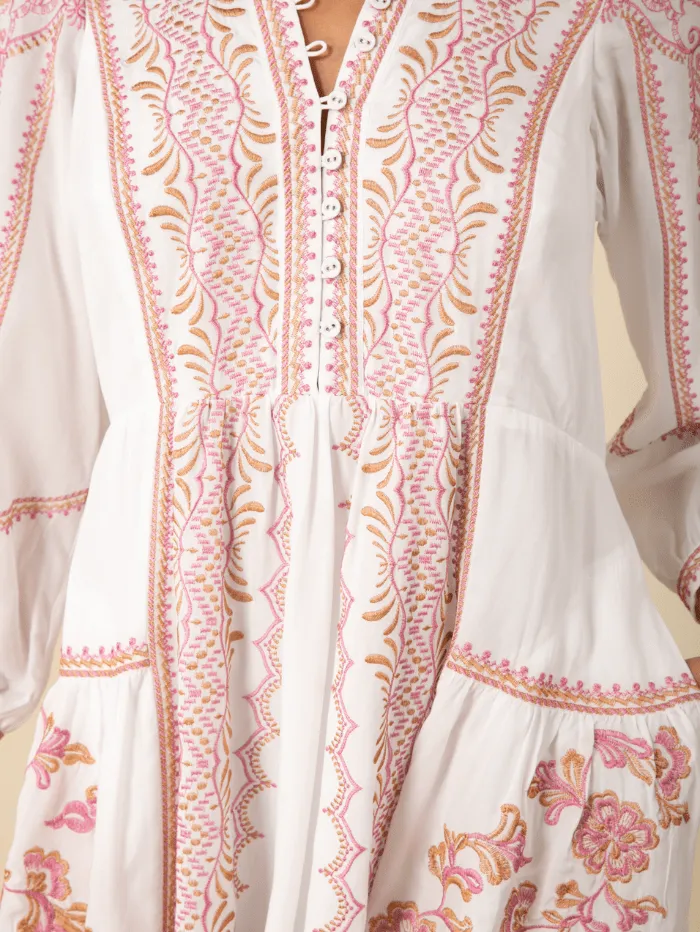 Hale Bob GABRIELA Voile Dress 45MW630A In White