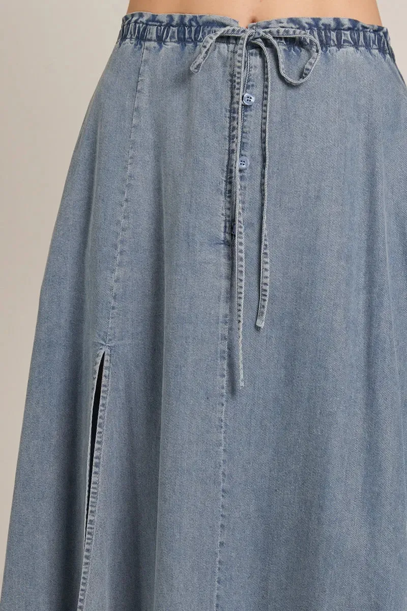 Howdy Denim Skirt – Effortless Comfort with a Chic Edge