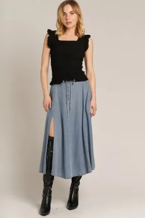 Howdy Denim Skirt – Effortless Comfort with a Chic Edge