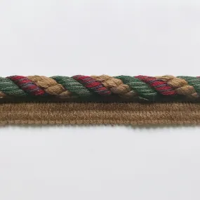 Hunter Green and Maroon High Quality Decorative Lip Cord Trim by the yard