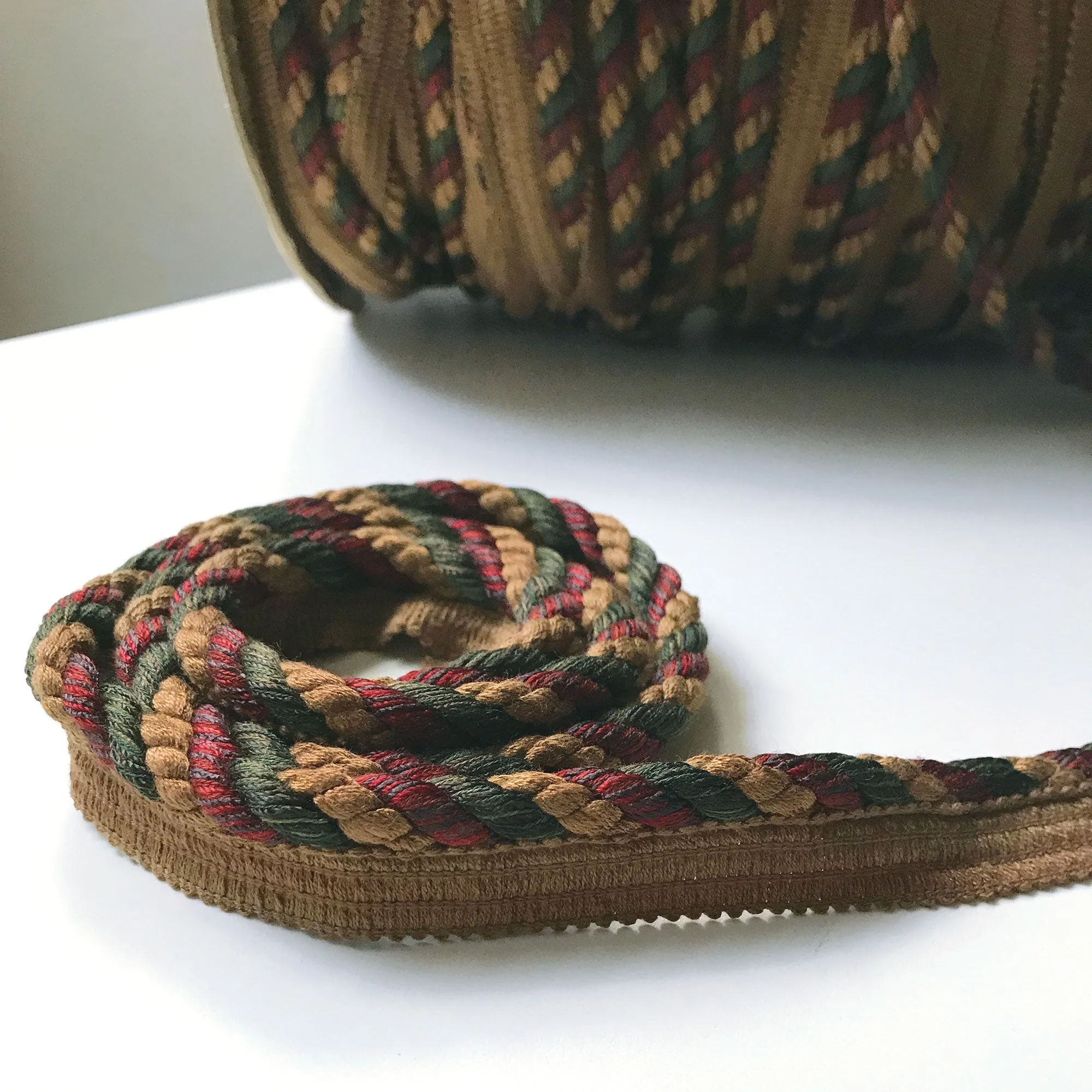 Hunter Green and Maroon High Quality Decorative Lip Cord Trim by the yard