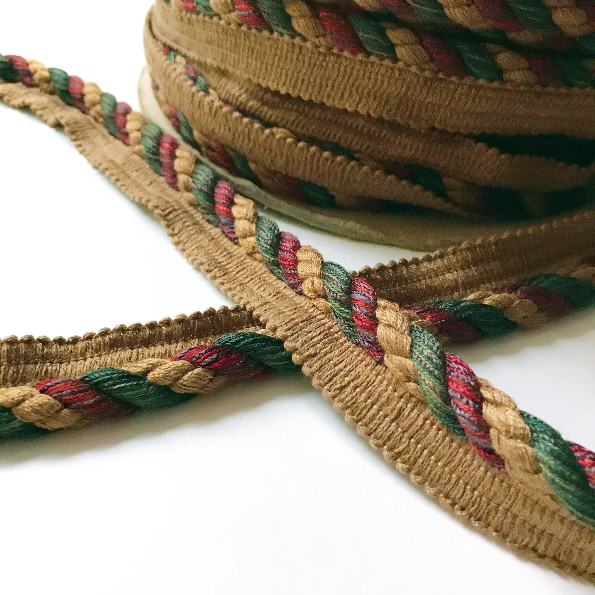 Hunter Green and Maroon High Quality Decorative Lip Cord Trim by the yard