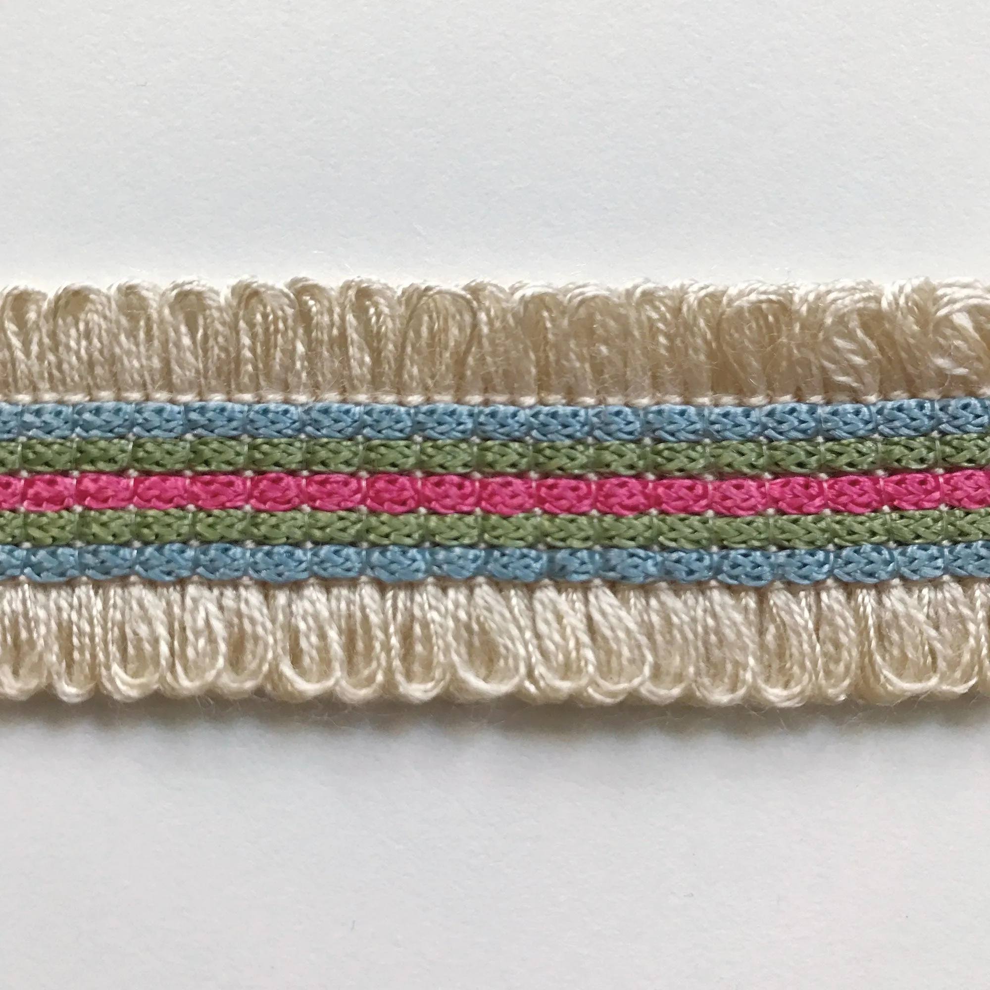 Ivory and Light Blue High Quality Decorative Gimp Trim by the yard