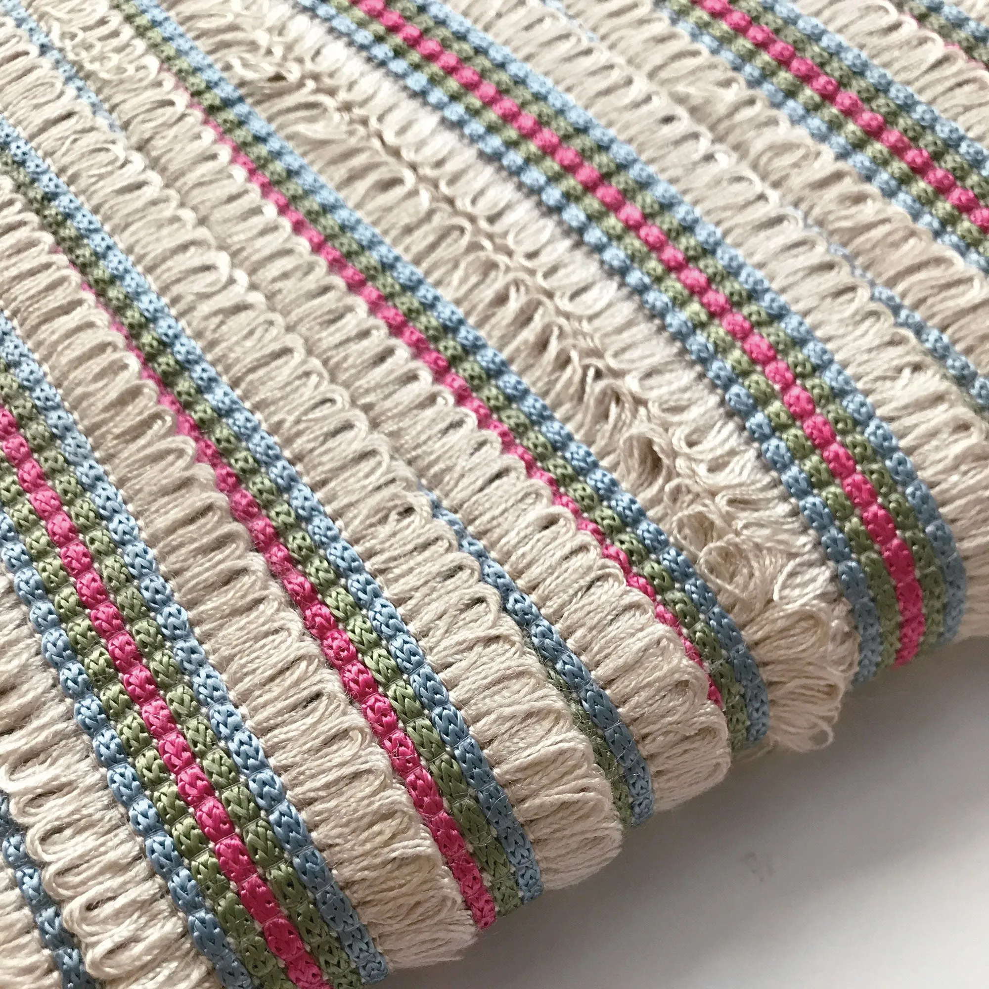 Ivory and Light Blue High Quality Decorative Gimp Trim by the yard