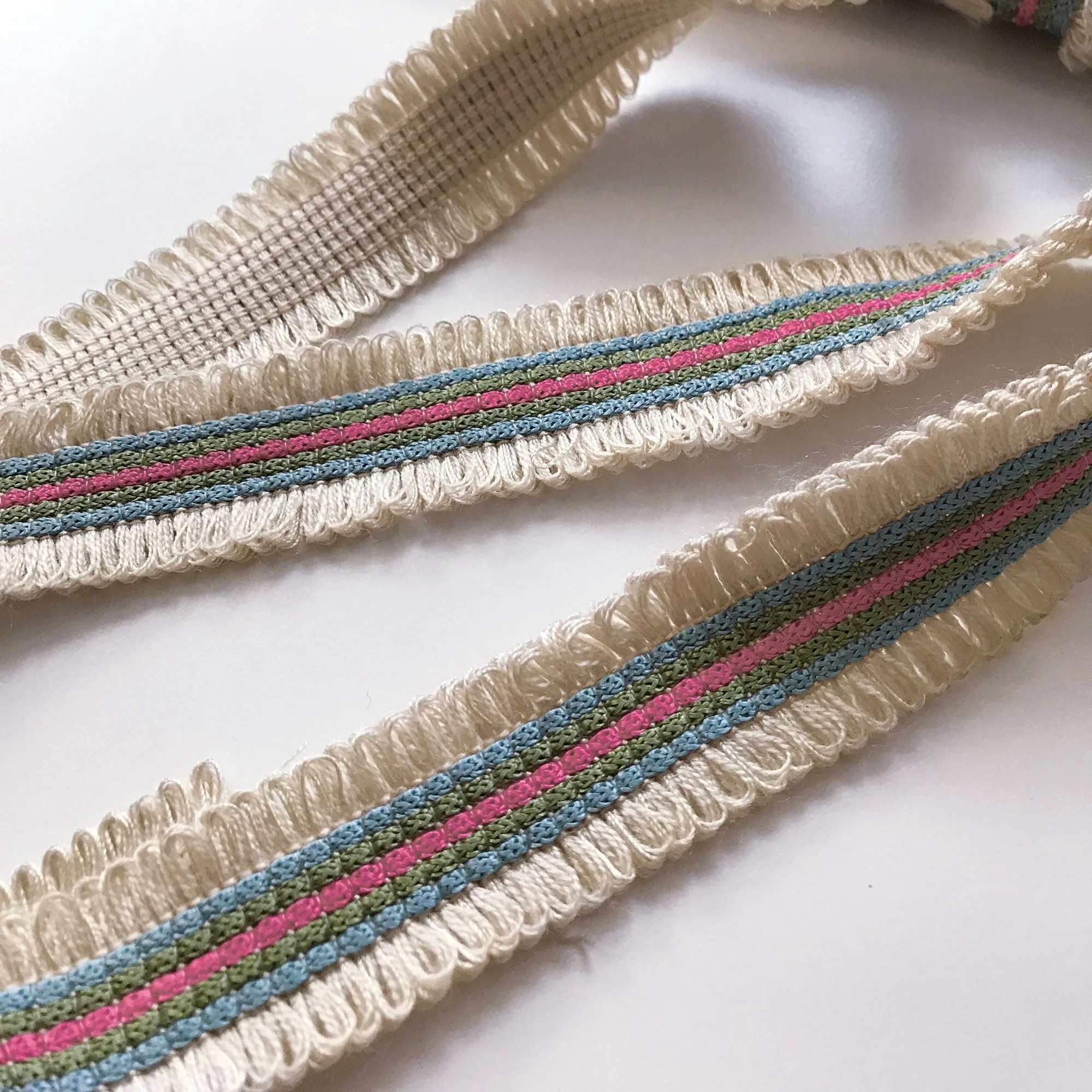 Ivory and Light Blue High Quality Decorative Gimp Trim by the yard