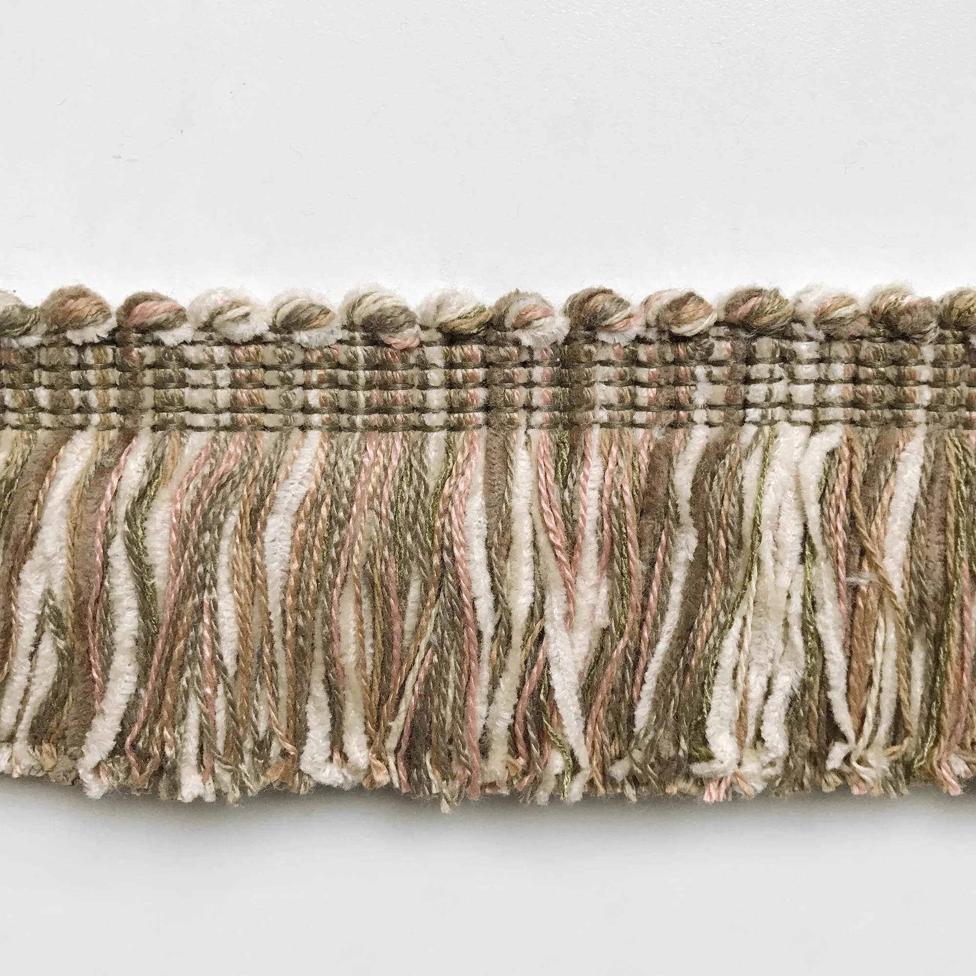 Ivory and Salmon High Quality Decorative Brush Fringe Trim by the yard