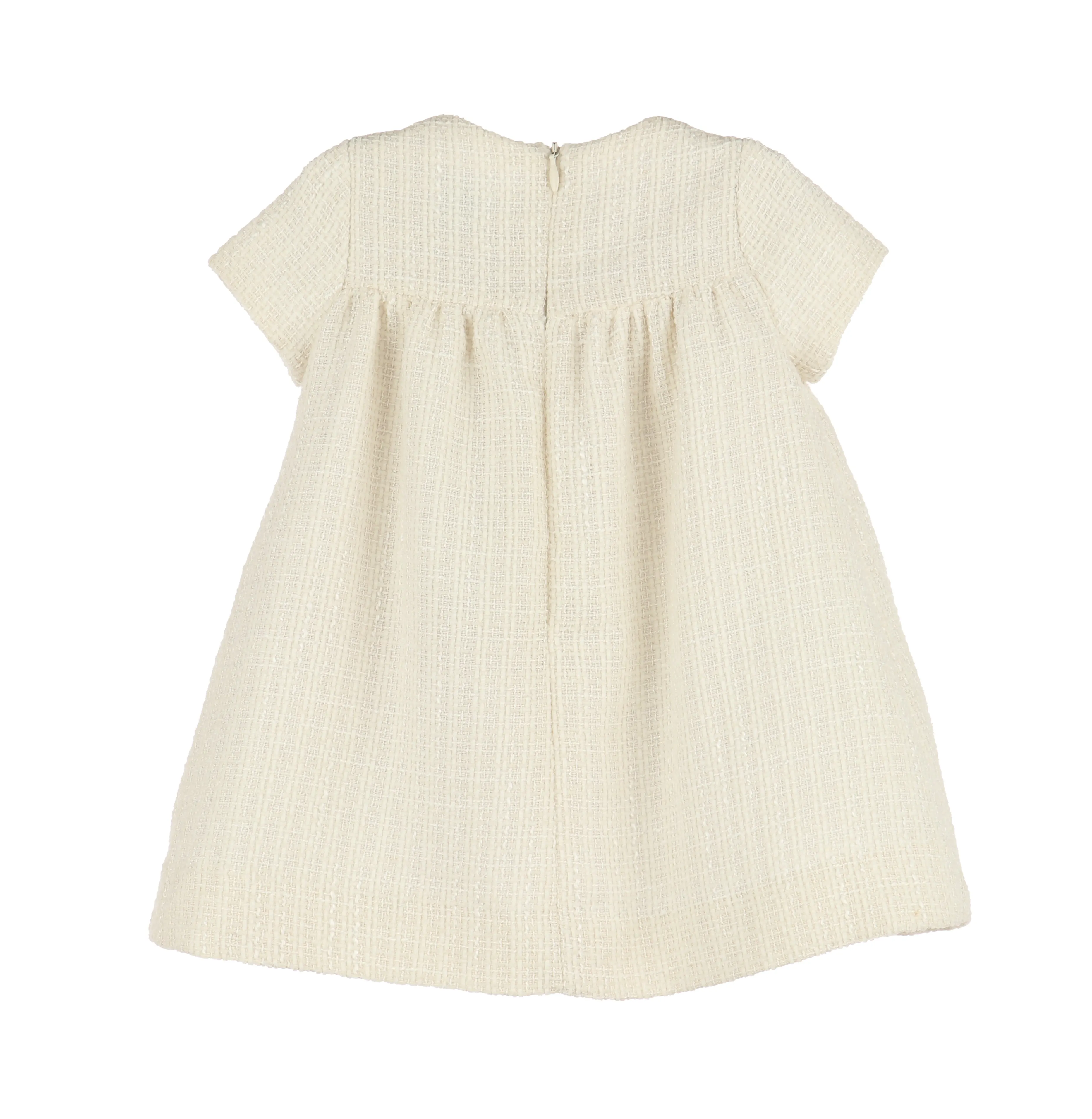 Ivory Embroidery Tweed Float Dress