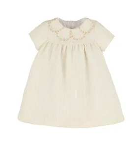 Ivory Embroidery Tweed Float Dress