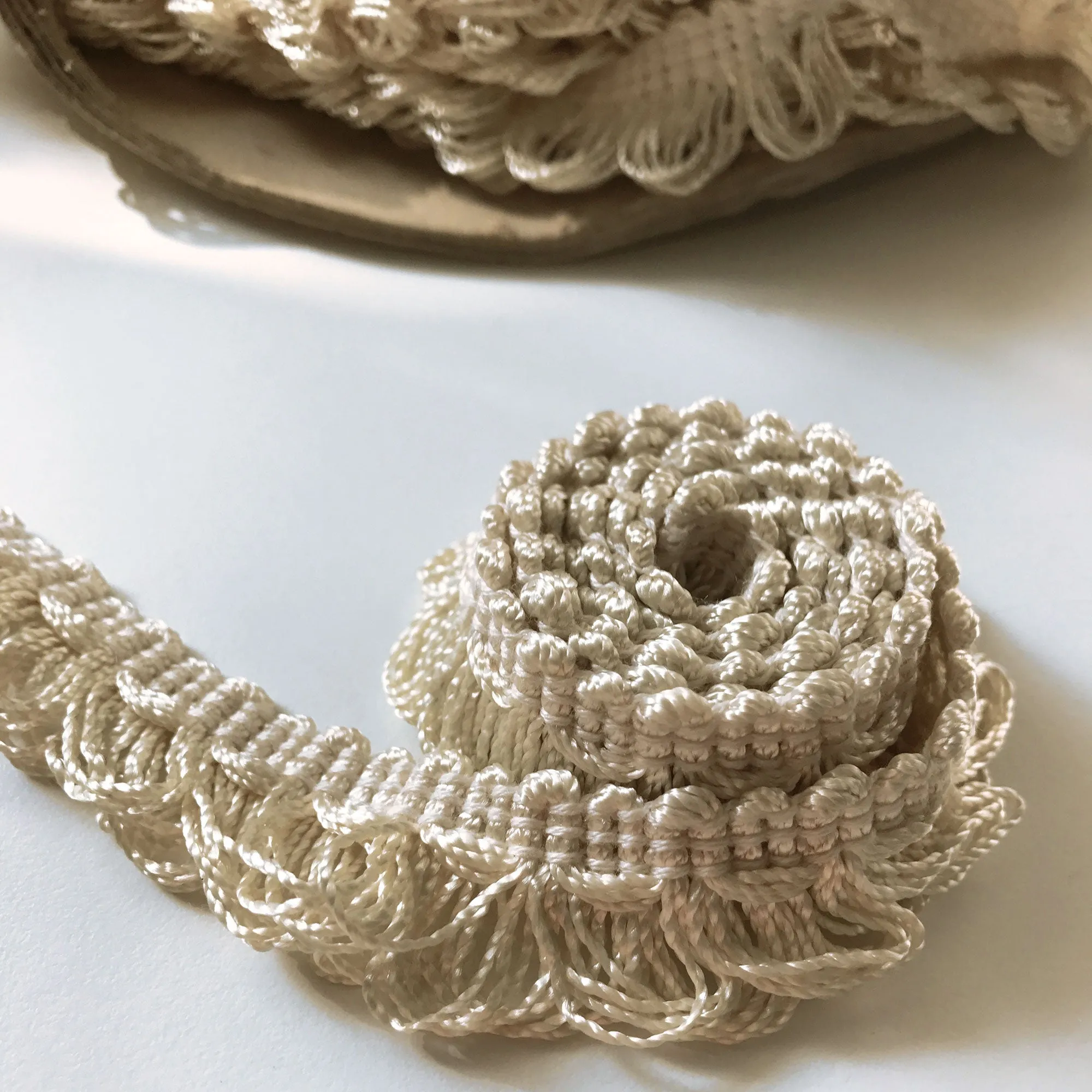 Ivory High Quality Decorative Loop Trim by the yard