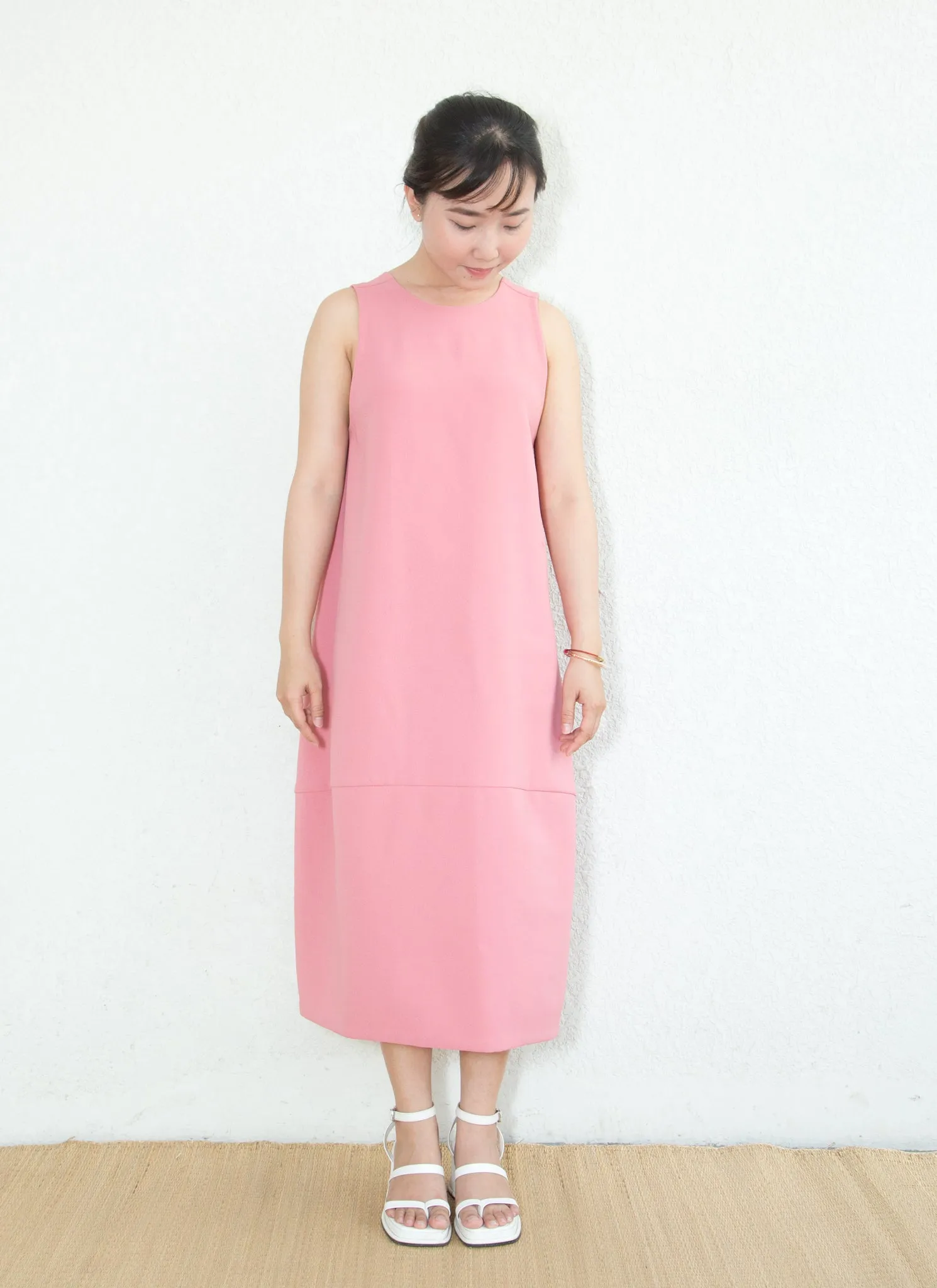 Jar Sleeveless Back V Panel Dress - Sunset Pink