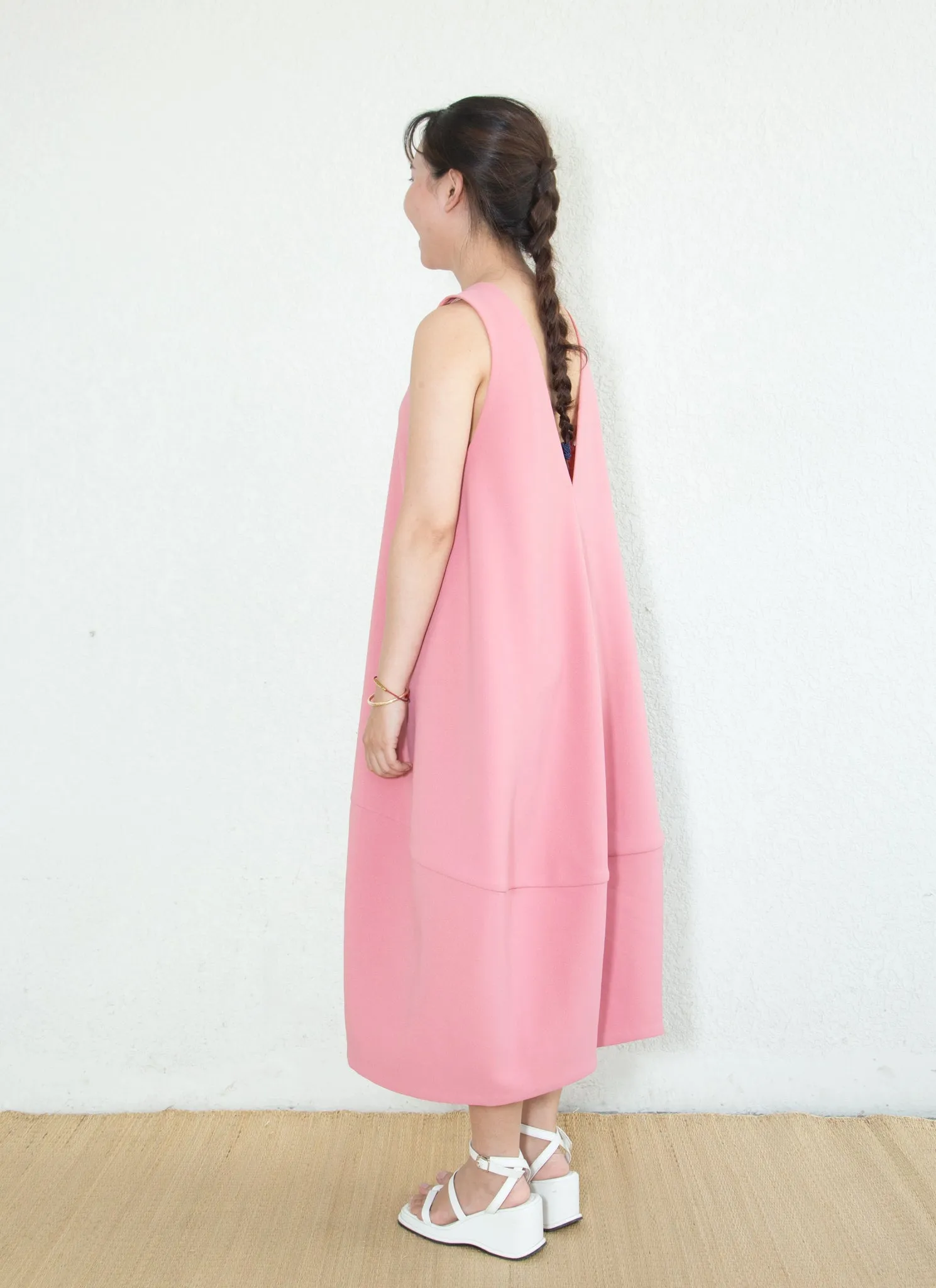 Jar Sleeveless Back V Panel Dress - Sunset Pink