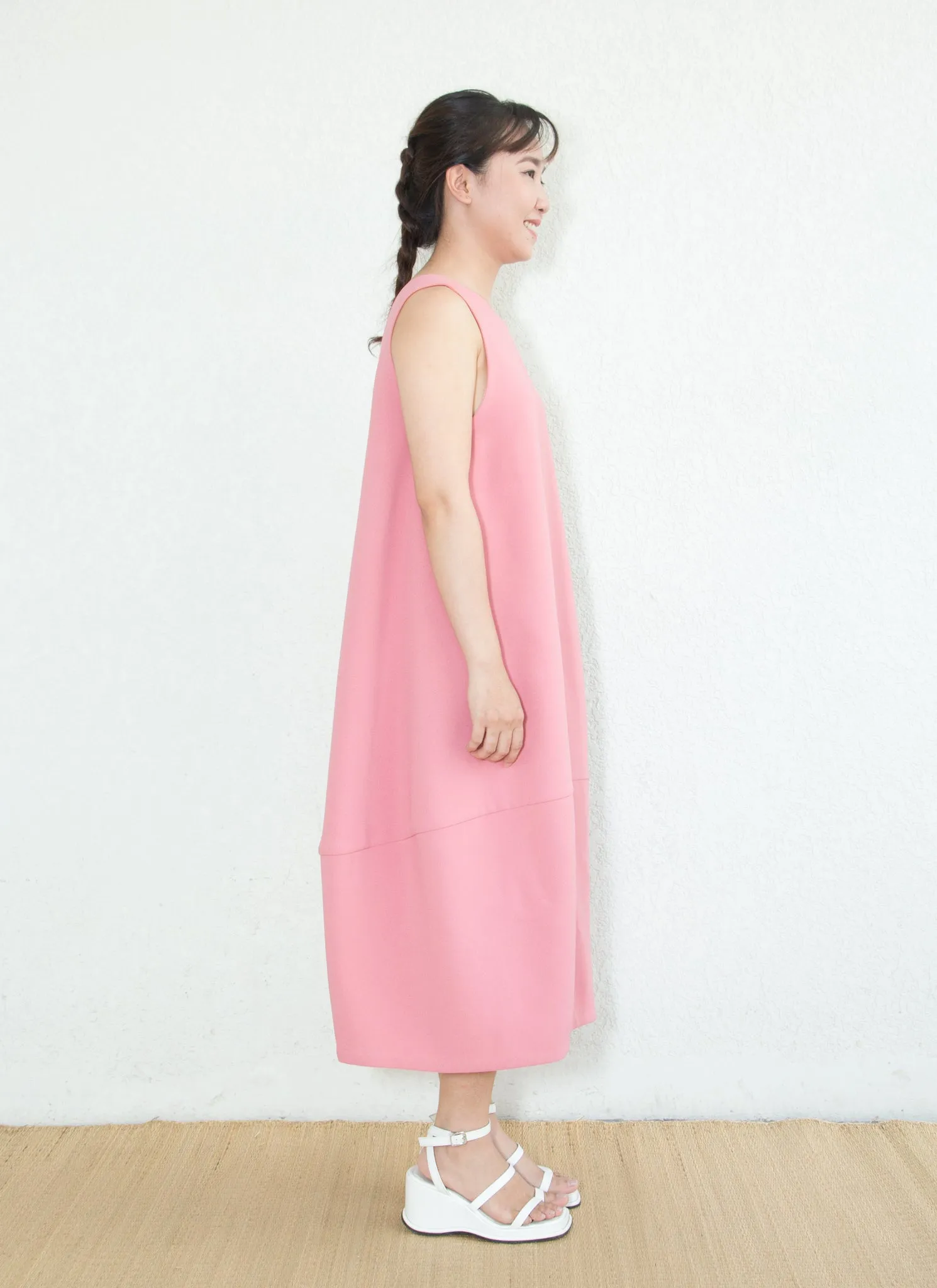 Jar Sleeveless Back V Panel Dress - Sunset Pink