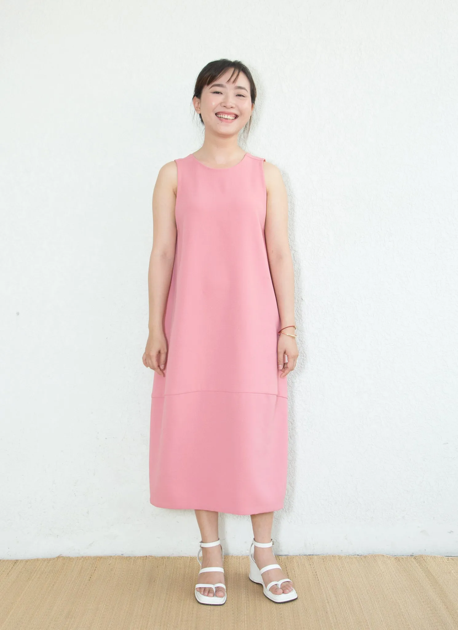 Jar Sleeveless Back V Panel Dress - Sunset Pink