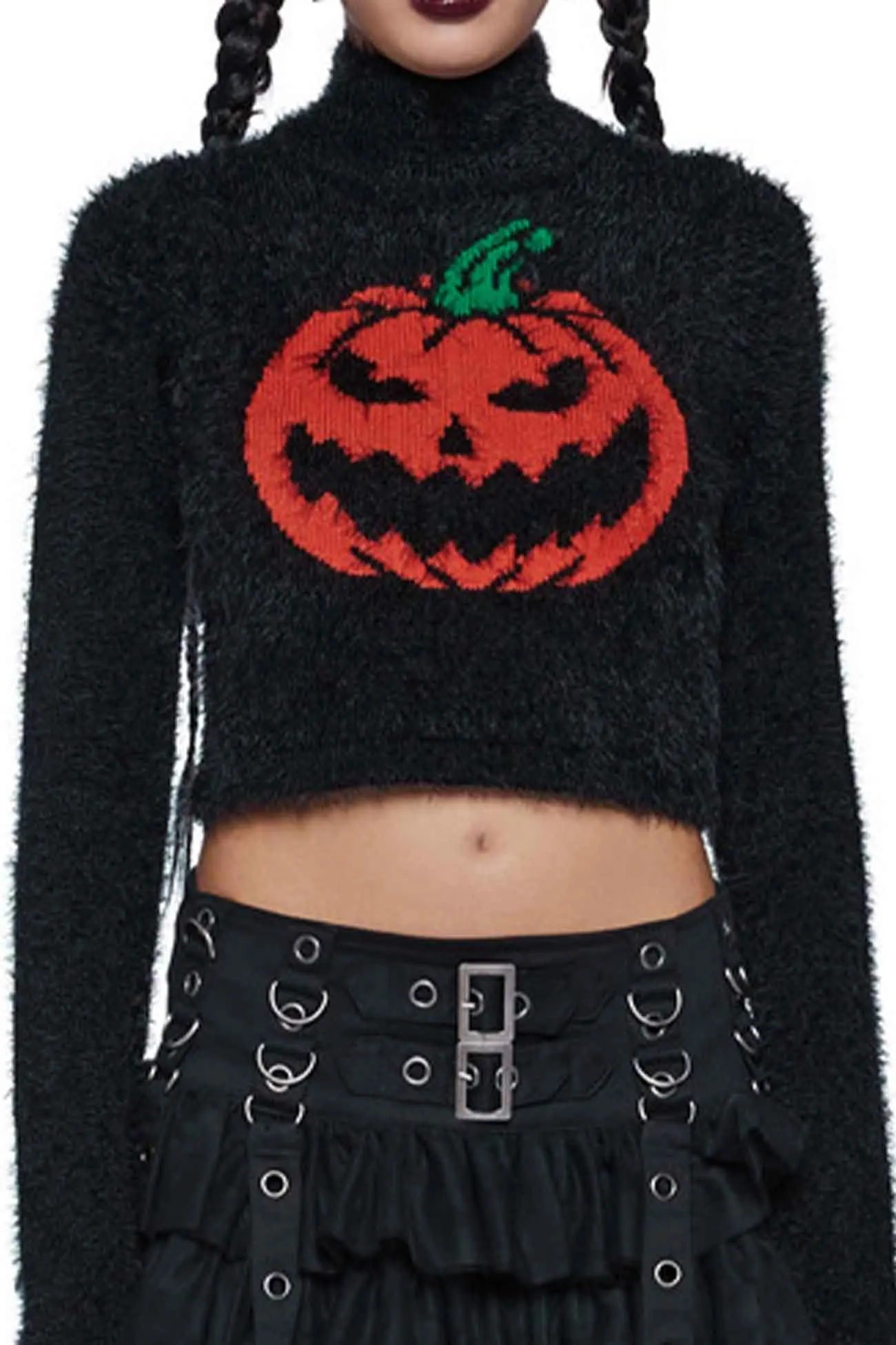 Joskaa Pumpkin Half Turtleneck Long Sleeve Sweater