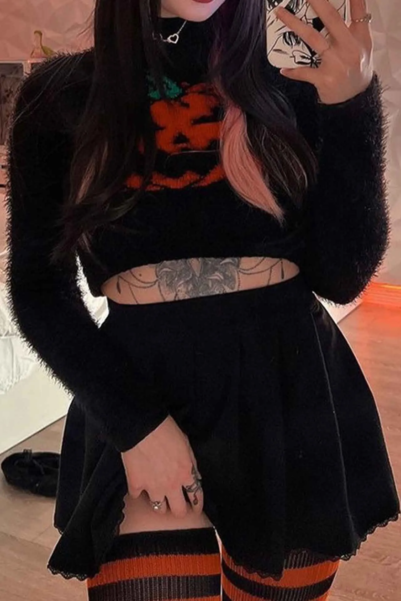 Joskaa Pumpkin Half Turtleneck Long Sleeve Sweater