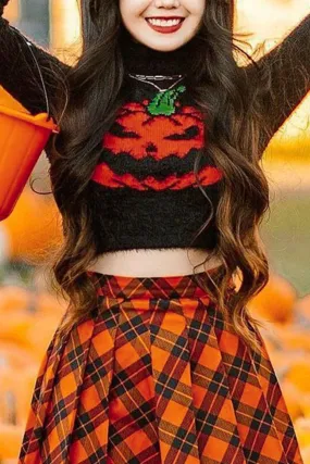 Joskaa Pumpkin Half Turtleneck Long Sleeve Sweater