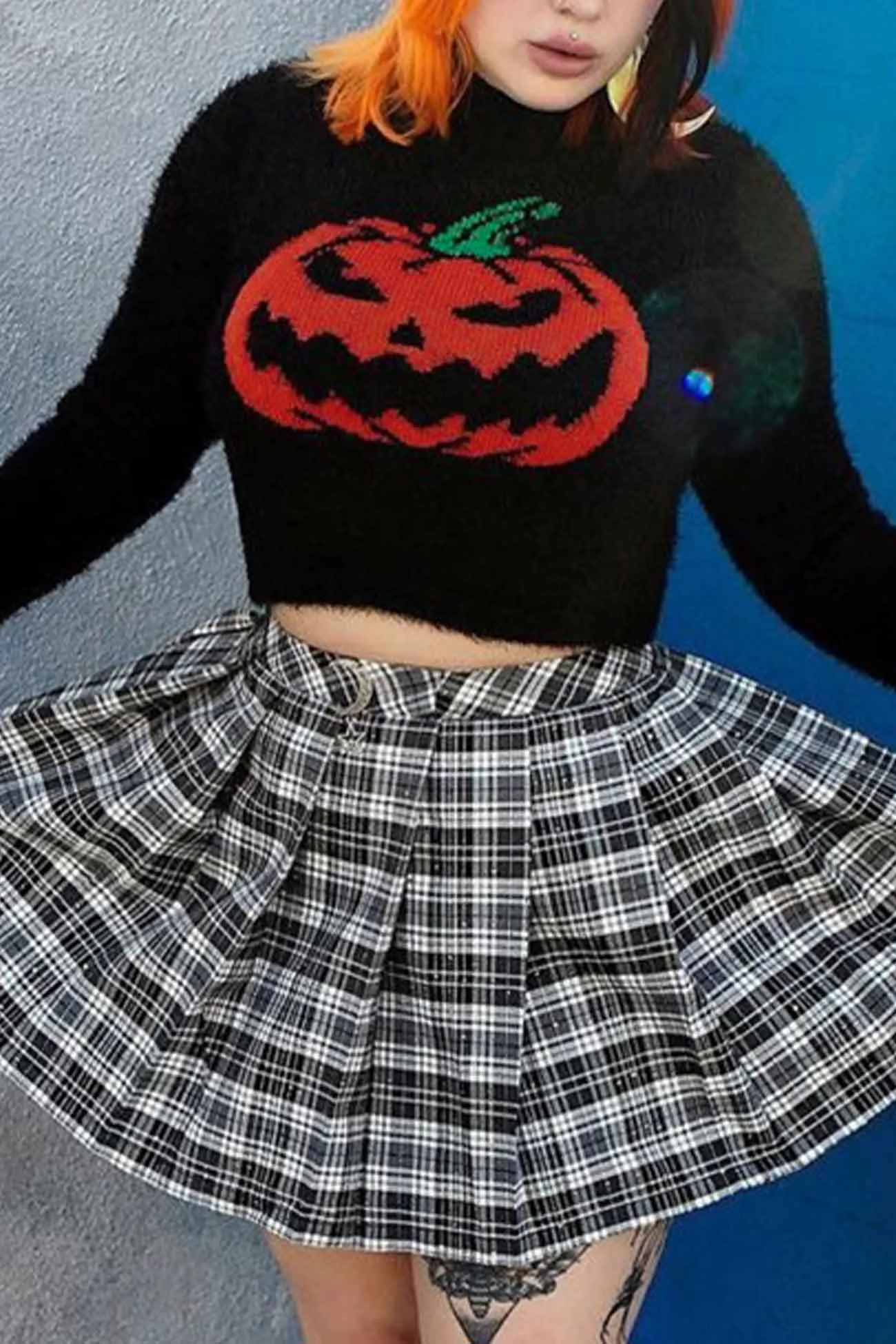 Joskaa Pumpkin Half Turtleneck Long Sleeve Sweater