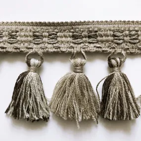 Khaki and Brown High Quality Decorative Tassel Trim bu the yard