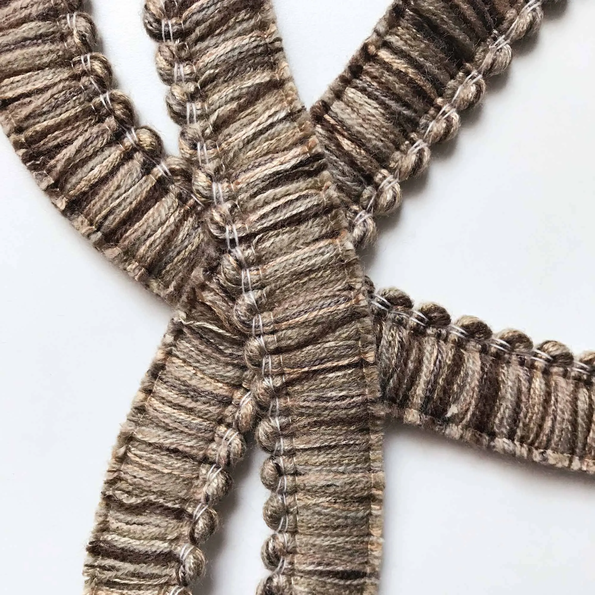 Khaki and Tan High Quality Decorative Brush Fringe Trim by the yard