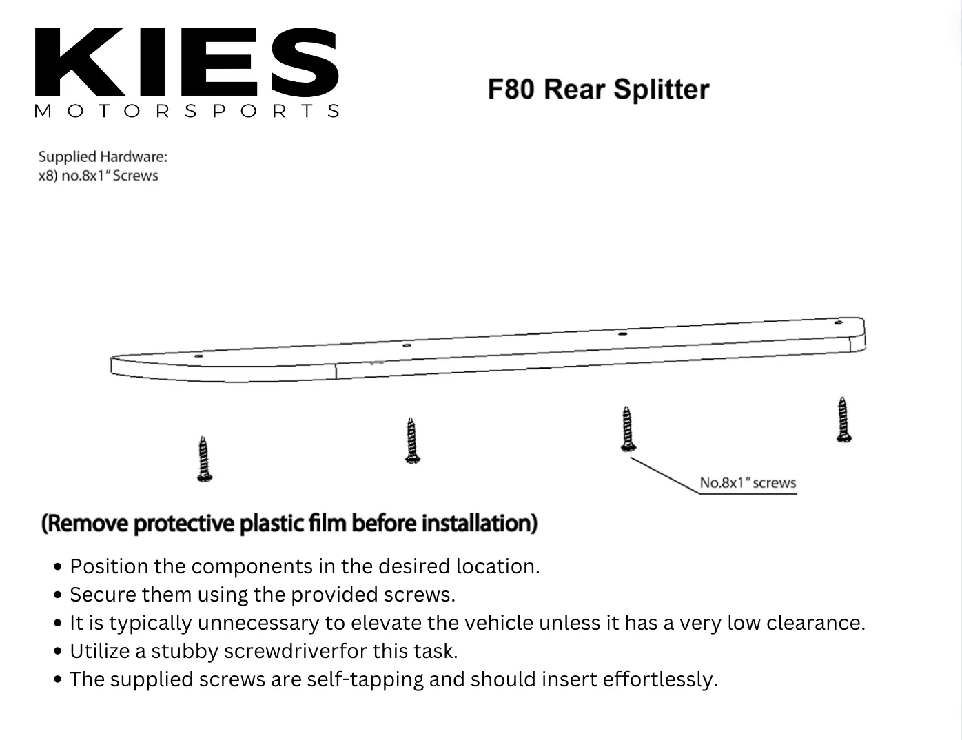 Kies Essential Exterior Trim Kit  BMW F80