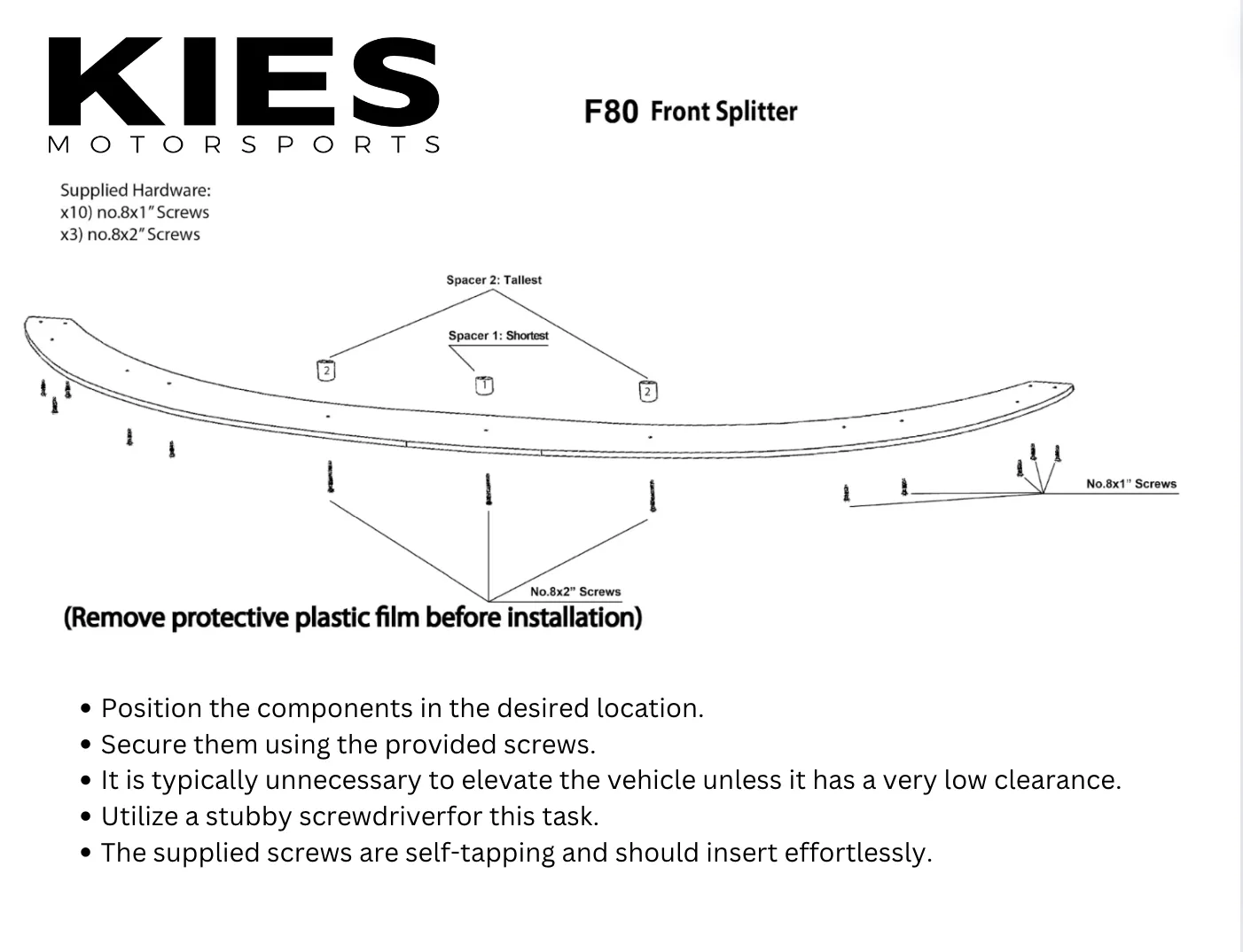 Kies Essential Exterior Trim Kit  BMW F80