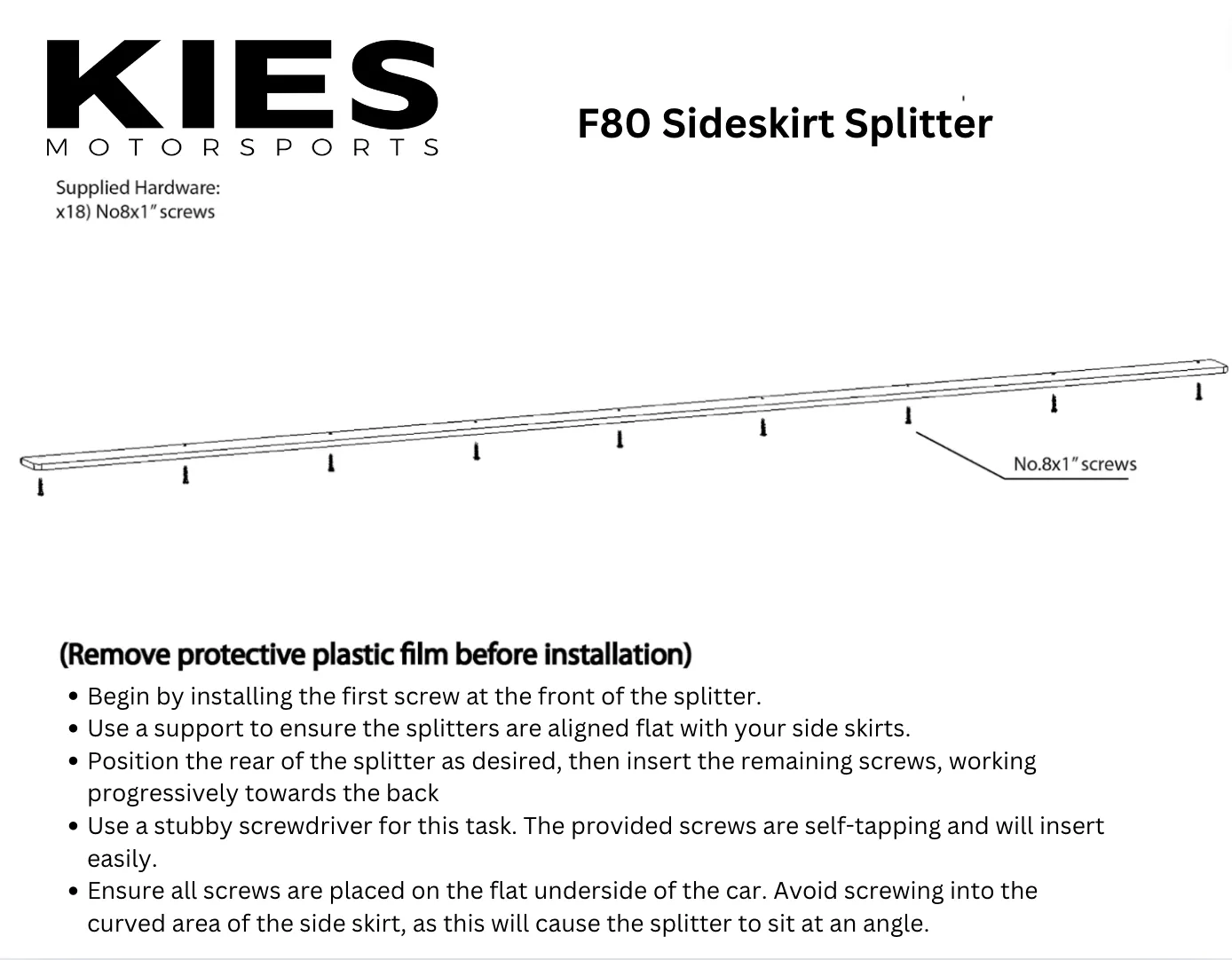 Kies Essential Exterior Trim Kit  BMW F80