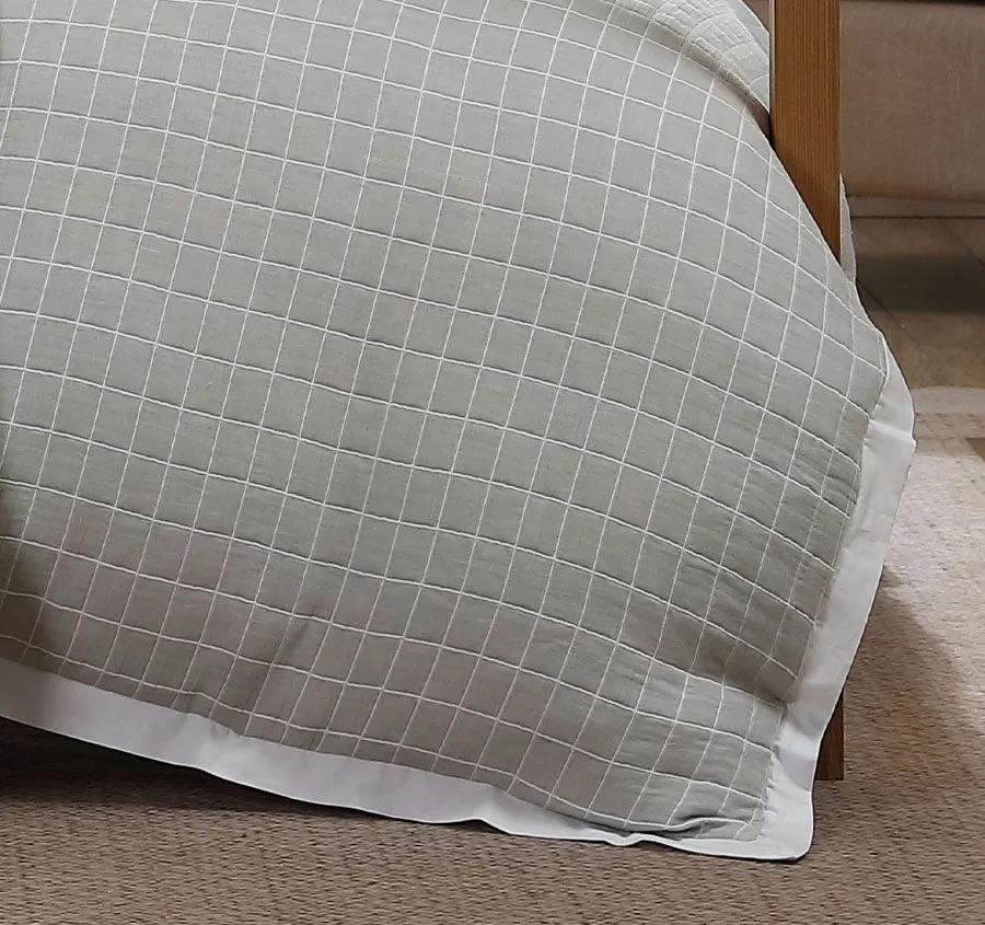 Kingston Quilt Cover Set Range Moss