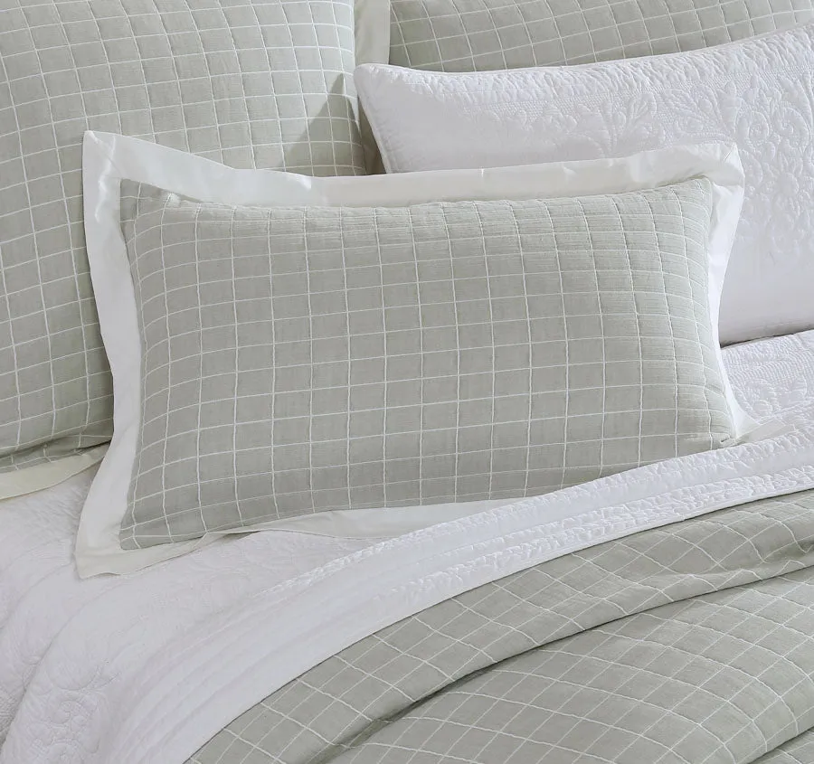 Kingston Quilt Cover Set Range Moss