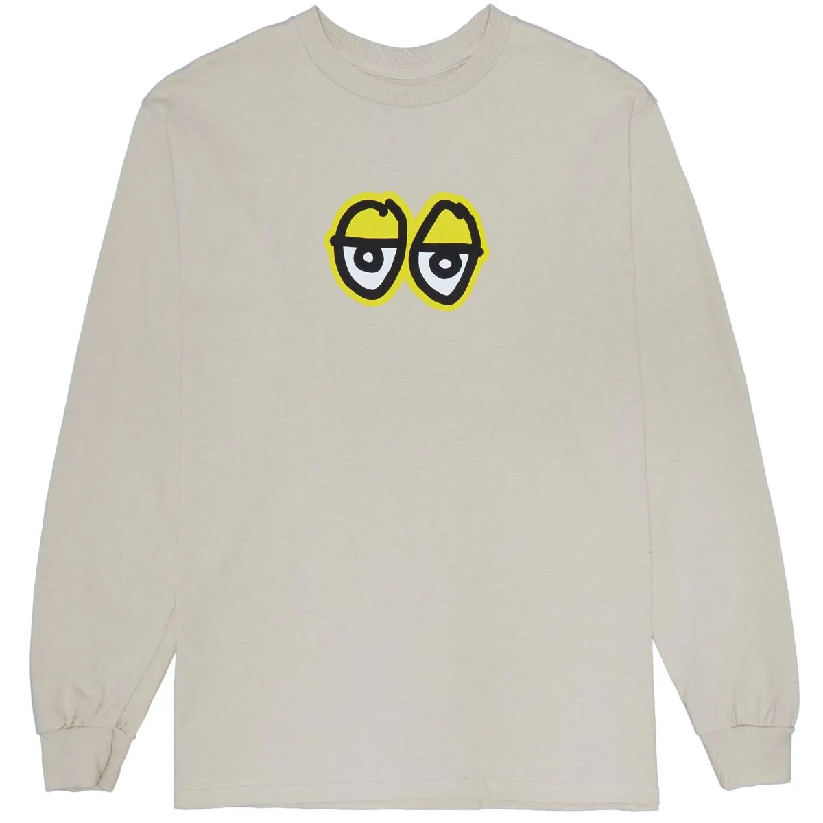 Krooked Eyes LG Long Sleeve T-Shirt - Sand/Black/White