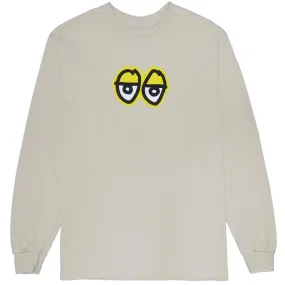 Krooked Eyes LG Long Sleeve T-Shirt - Sand/Black/White