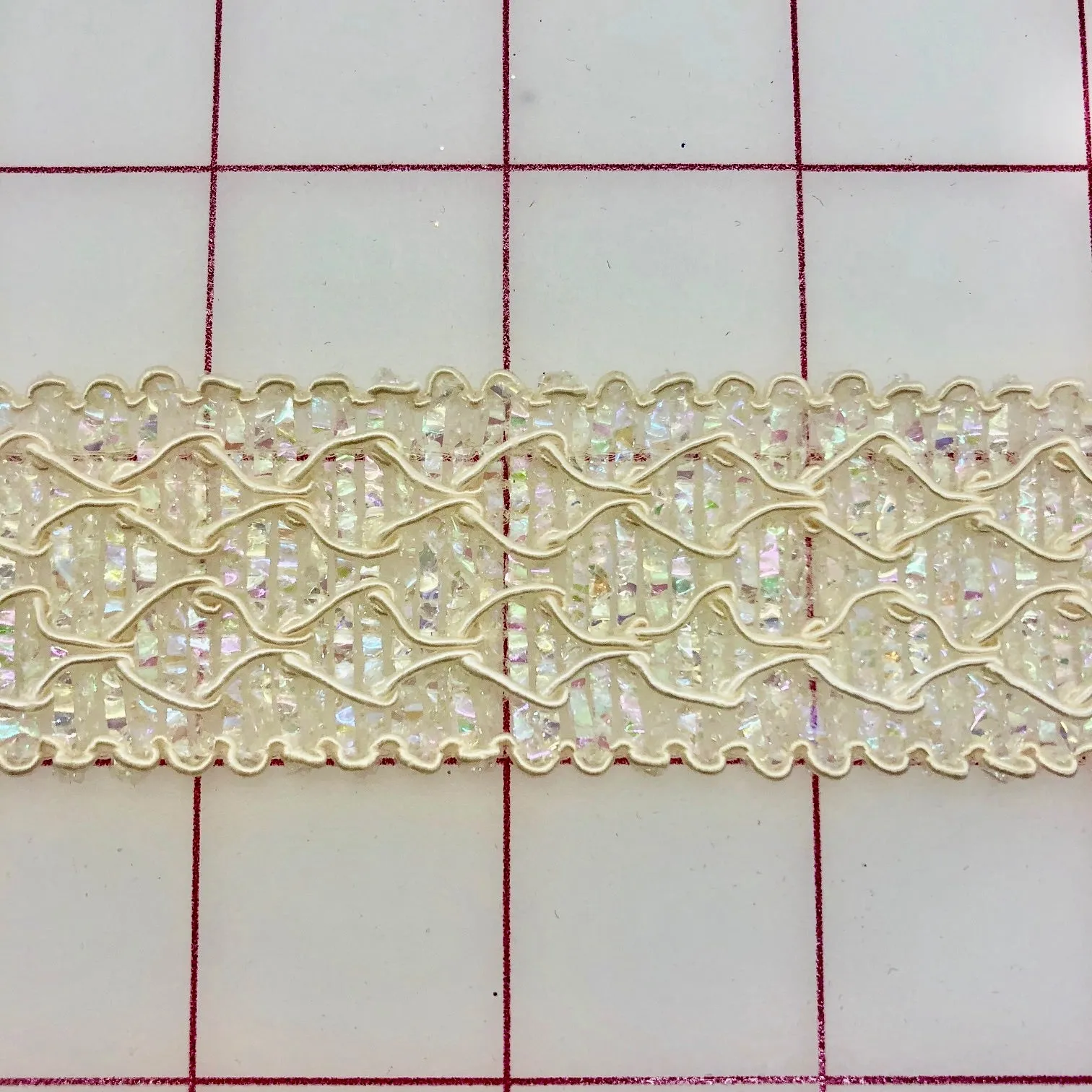 Lace Trim - 1.25-inch wide Custom Iridescent Trim Close-Out