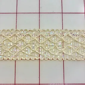 Lace Trim - 1.25-inch wide Custom Iridescent Trim Close-Out