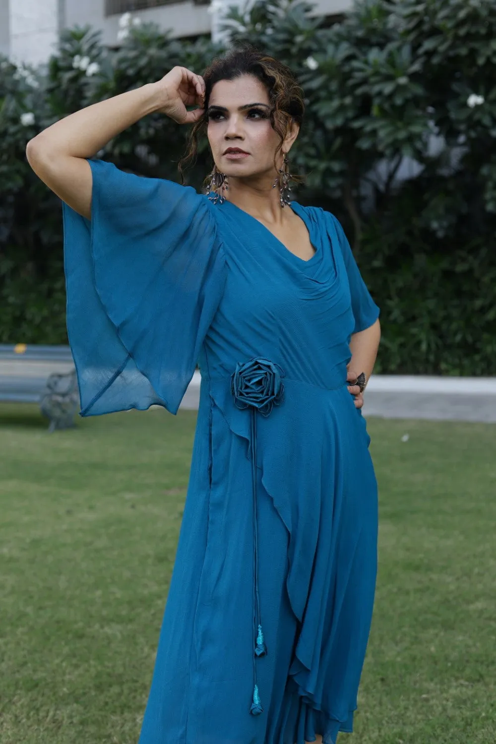 Layered Dress- Teal Blue