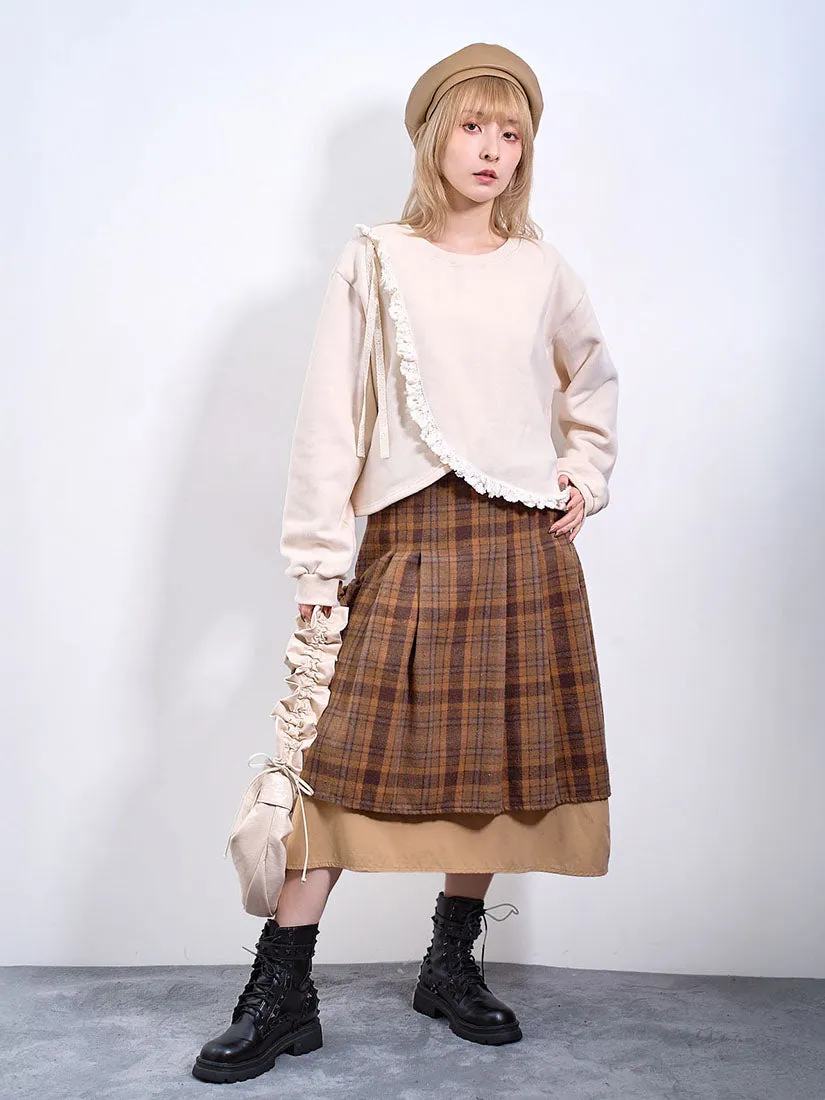Layered Tartan Skirt (2 Colours)