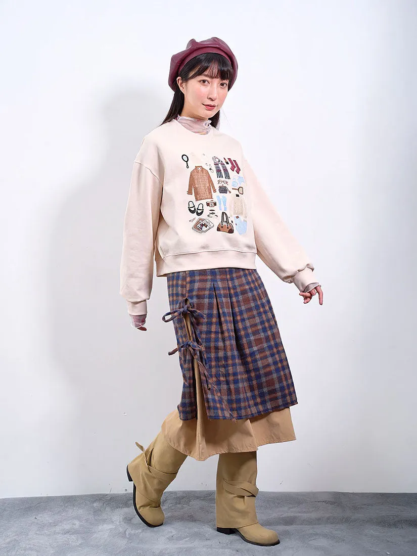 Layered Tartan Skirt (2 Colours)