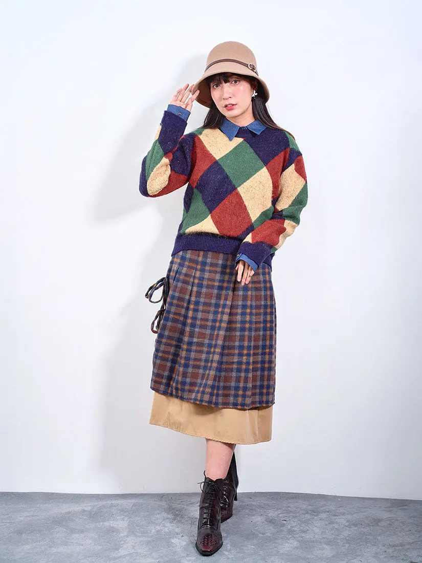 Layered Tartan Skirt (2 Colours)