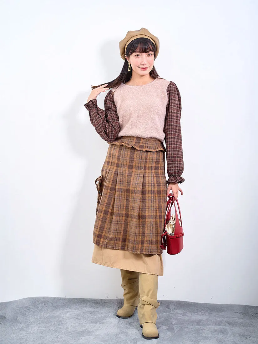 Layered Tartan Skirt (2 Colours)